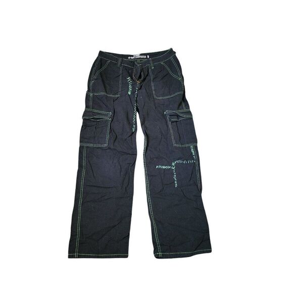 Hot Topic Baggy Cargo Pants Womens Size 9 Black - Picture 2 of 4